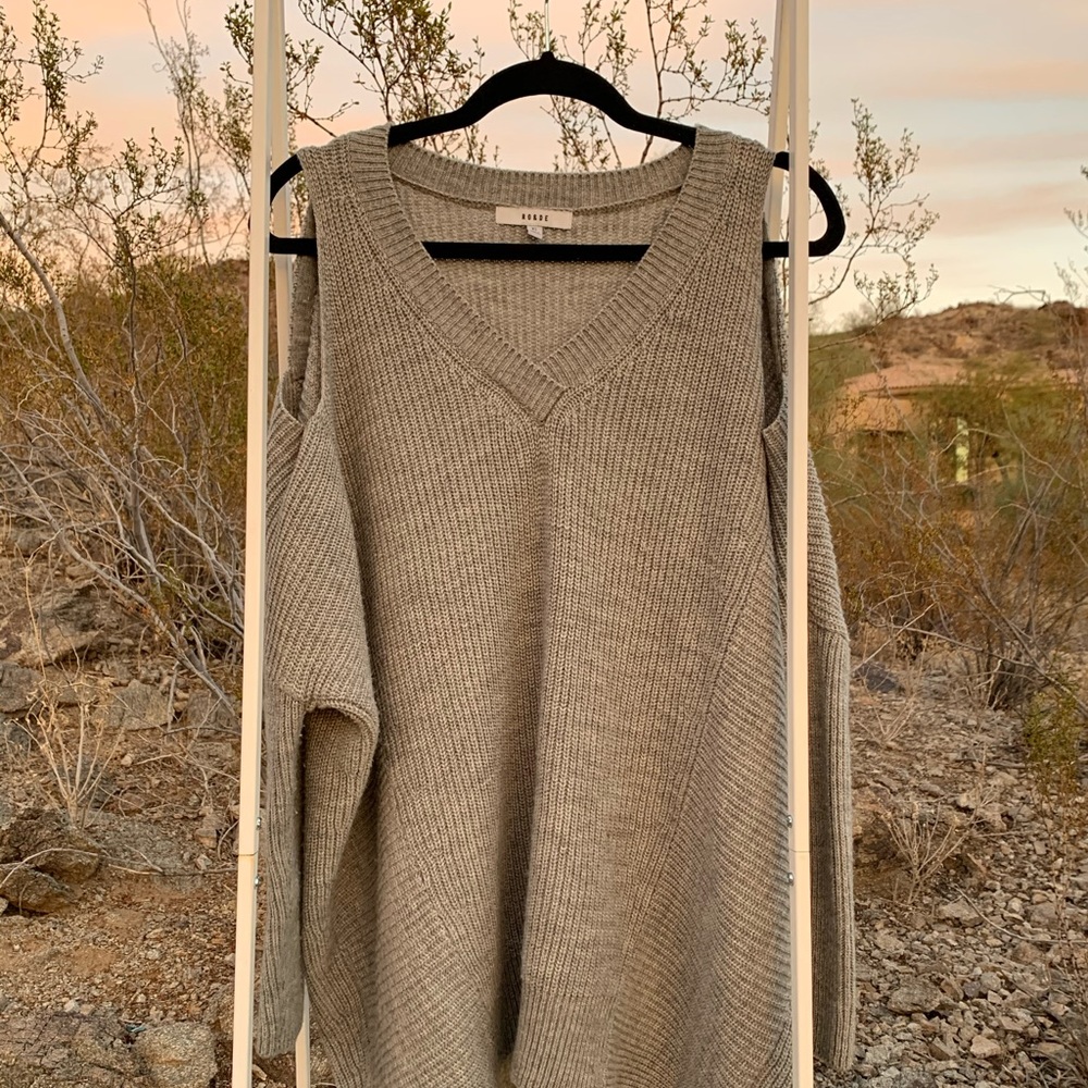 RO & DE Cold Shoulder Oversized Sweater